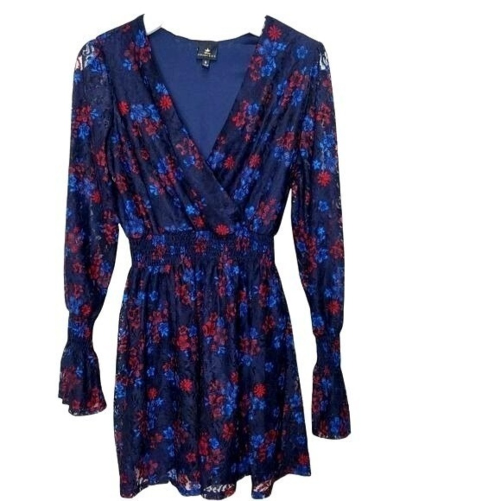 Disney Princess Women Romantic Cottage Fairy Mulan Dress S Navy Floral Lace - Picture 6 of 12